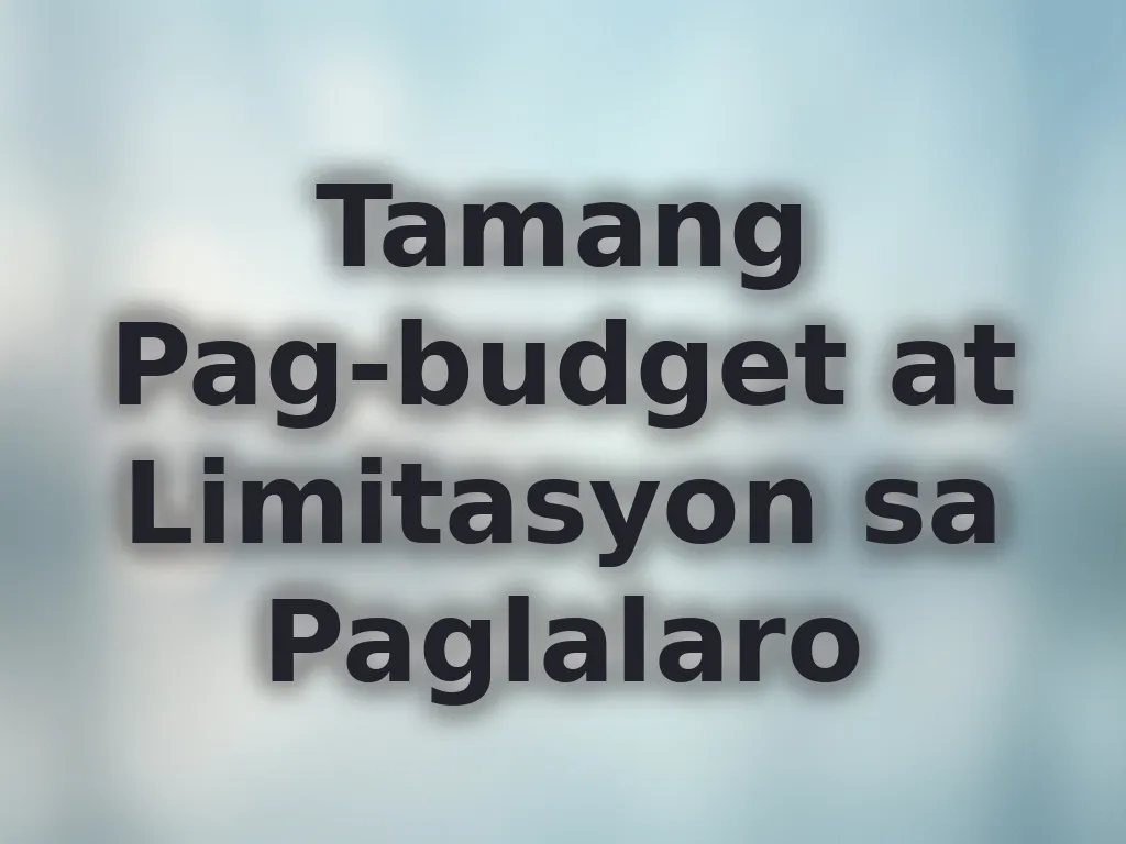 Tamang Pag-budget